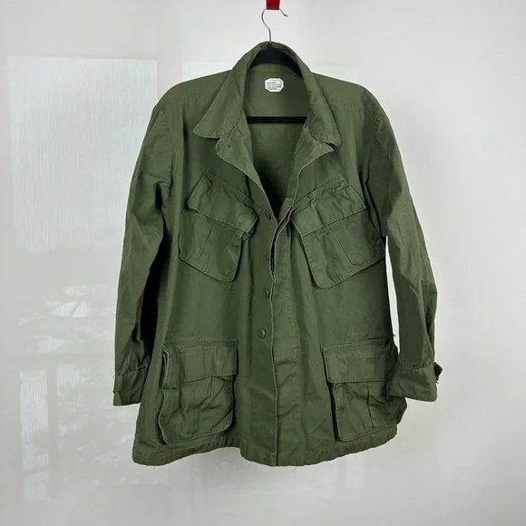 Vietnam War Era Named US Army Tropical Combat Jacket – Khaki – Size Large - Picture 1 of 14